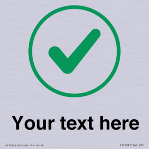 Custom plain background, green tick in circle sign